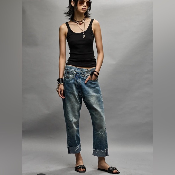 EUC R13 Crossover Jeans in Jasper Women’s Designer Denim Size 25 - Picture 1 of 10